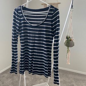 Striped Crew Neck Tee by Express